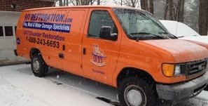 Van At Winter Residential Job Site